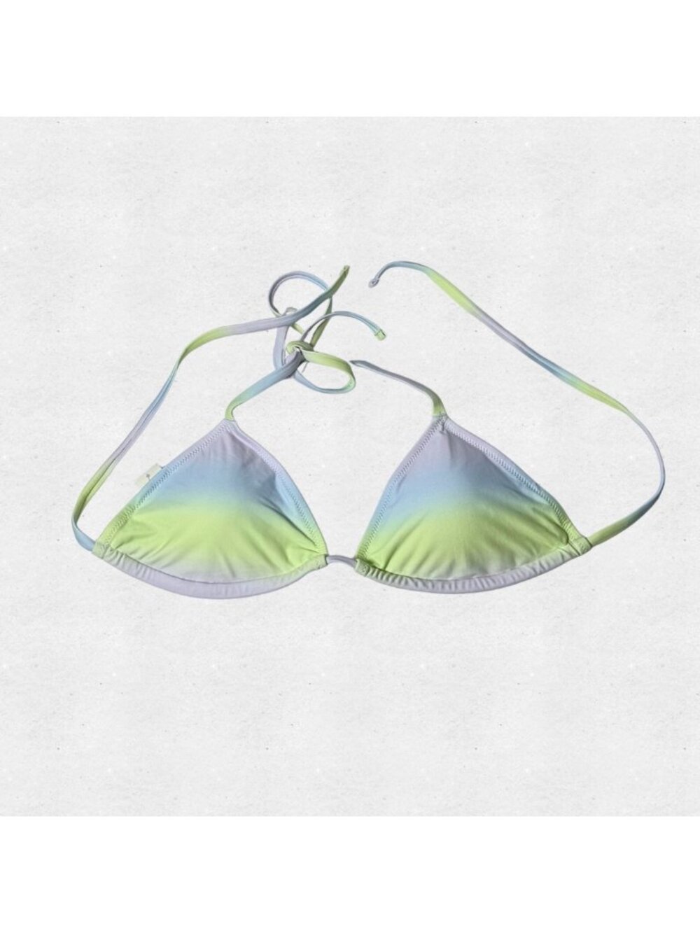NWT Aerie Real Good Triangle Bikini Top Large Gradient Pastel Rainbow - Picture 7 of 7